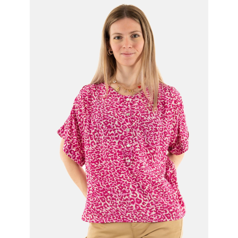 T-shirt mambo leo rose femme - Le Temps Des Cerises