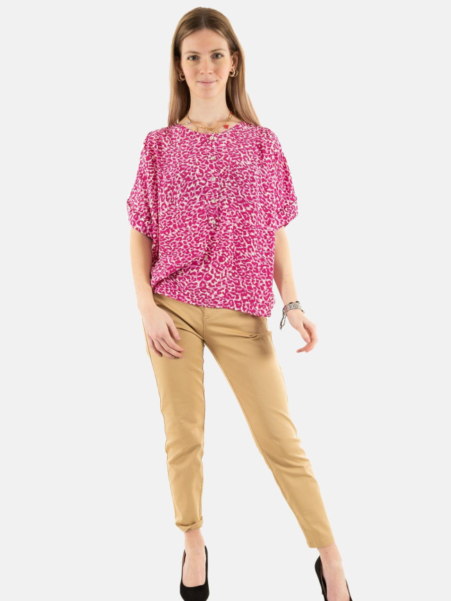 T-shirt mambo leo rose femme - Le Temps Des Cerises