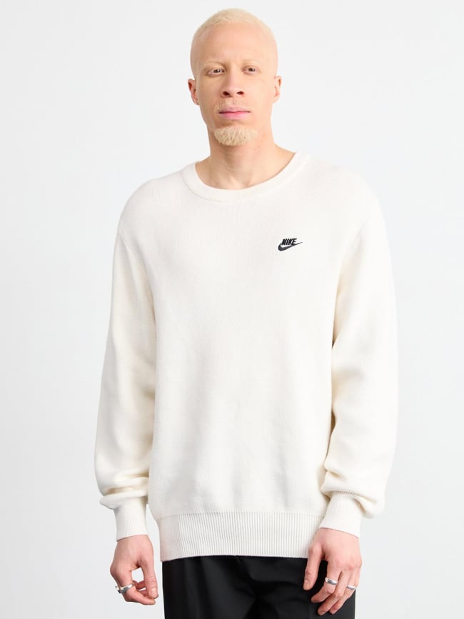 Sweat à col rond en molleton club blanc homme - Nike