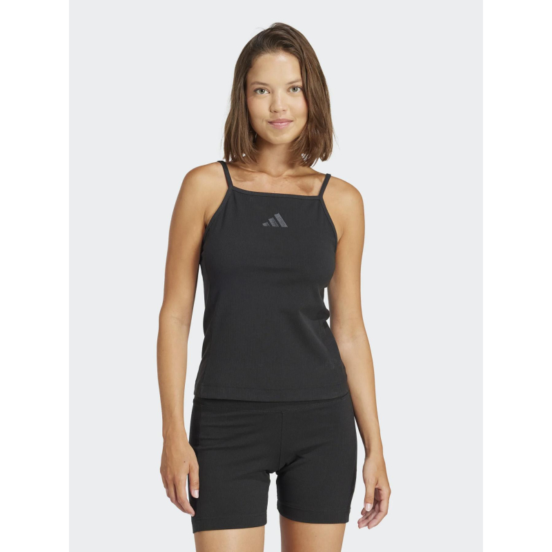 Débardeur de sport côtelé  noir femme - Adidas