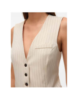 Veston rayé troian beige femme - Vero Moda