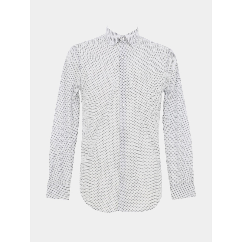 Chemise slim fit à pois maxen blanc homme - Izac