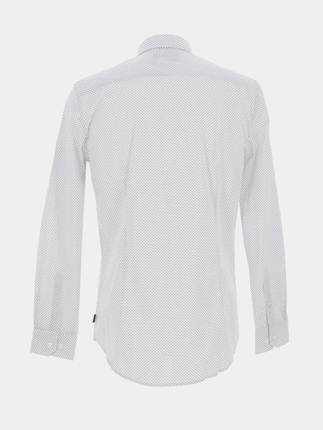 Chemise slim fit à pois maxen blanc homme - Izac