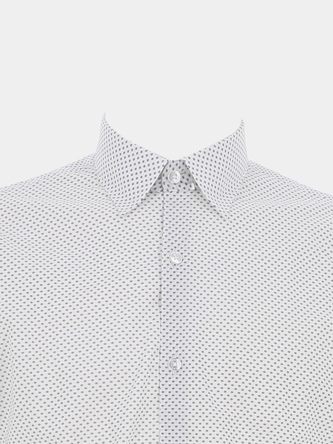 Chemise slim fit à pois maxen blanc homme - Izac