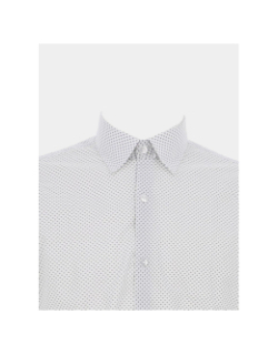 Chemise slim fit à pois maxen blanc homme - Izac
