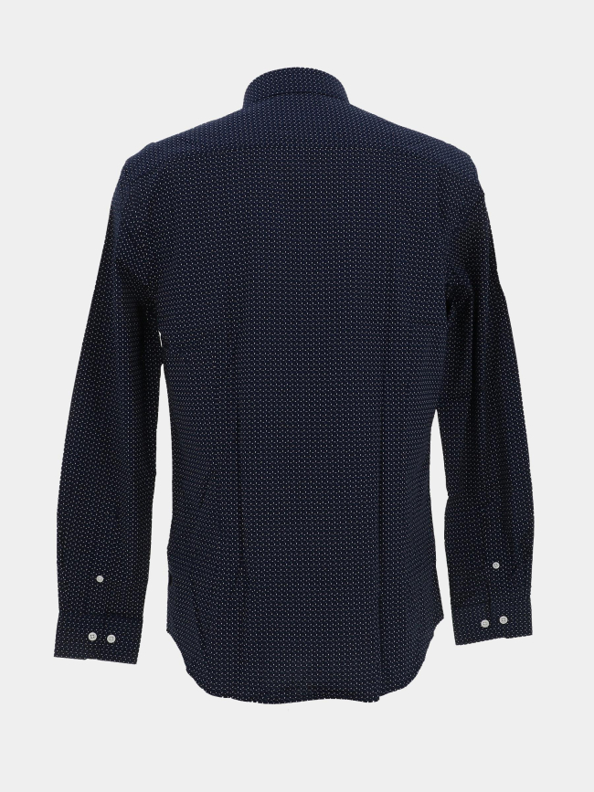 Chemise slim fit à motifs imprimés bleu marine homme - Izac