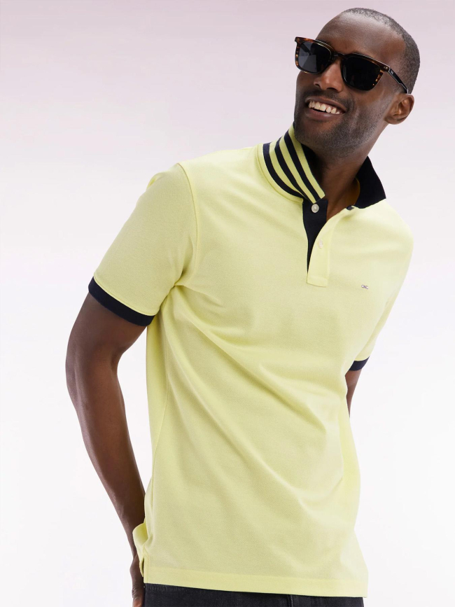 Polo à manches courtes en coton pima jaune homme - Eden Park
