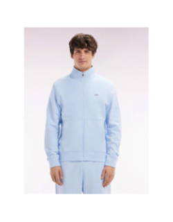 Sweat zippé en coton à coupe droite bleu ciel homme - Eden Park