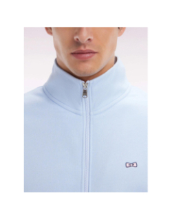 Sweat zippé en coton à coupe droite bleu ciel homme - Eden Park