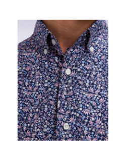 Chemise en popeline à motif floral bleu marine homme - Eden Park