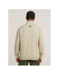 Sweat demi zip à col cheminé nifous beige homme - G Star