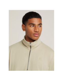 Sweat demi zip à col cheminé nifous beige homme - G Star