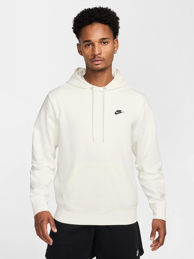 Sweat à capuche en molleton club écru homme - Nike
