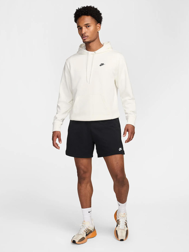 Sweat à capuche en molleton club écru homme - Nike