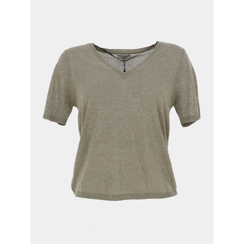 Pull léger brillant à col jdykaya kaki femme - JDY