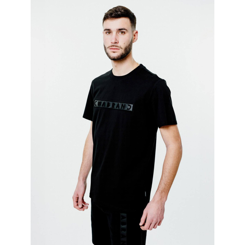 T-shirt à manches courtes logo encadré noir homme - Chabrand