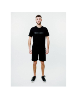 T-shirt à manches courtes logo encadré noir homme - Chabrand