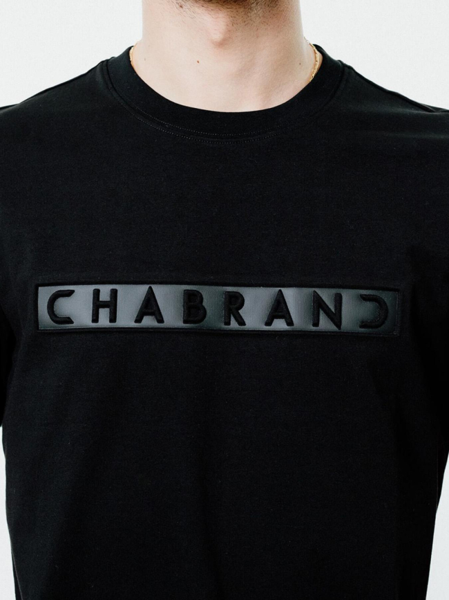 T-shirt à manches courtes logo encadré noir homme - Chabrand