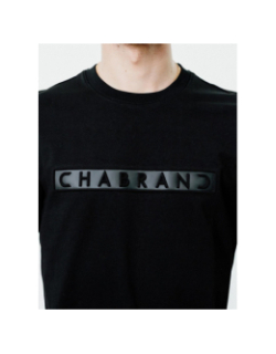 T-shirt à manches courtes logo encadré noir homme - Chabrand