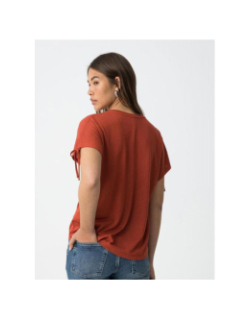 T-shirt col v pepita rouge femme - Tiffosi
