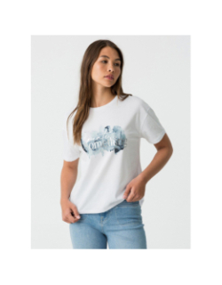 T-shirt à manches courtes à logo argenté blanc femme - Tiffosi