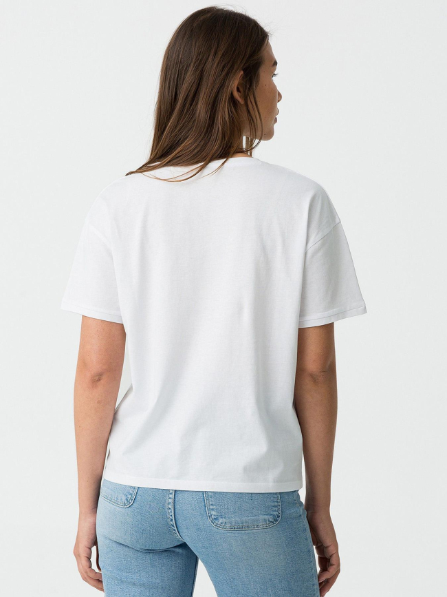 T-shirt à manches courtes à logo argenté blanc femme - Tiffosi