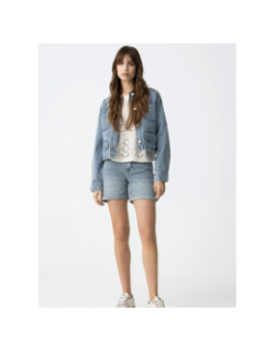 Short en jean rachel 43 washed bleu femme - Tiffosi