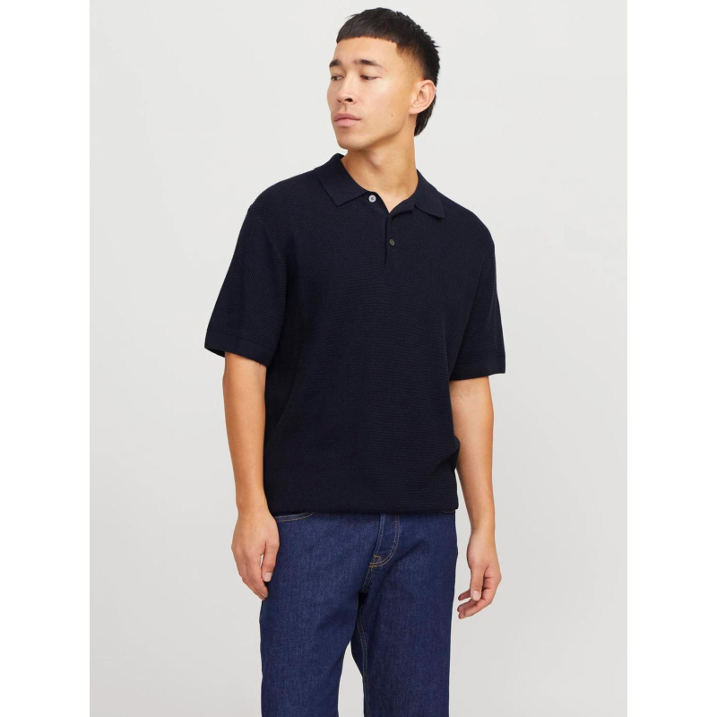 Polo maille cooper bleu marine homme - Jack & Jones