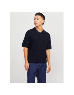 Polo maille cooper bleu marine homme - Jack & Jones
