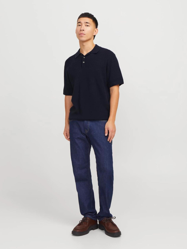 Polo maille cooper bleu marine homme - Jack & Jones