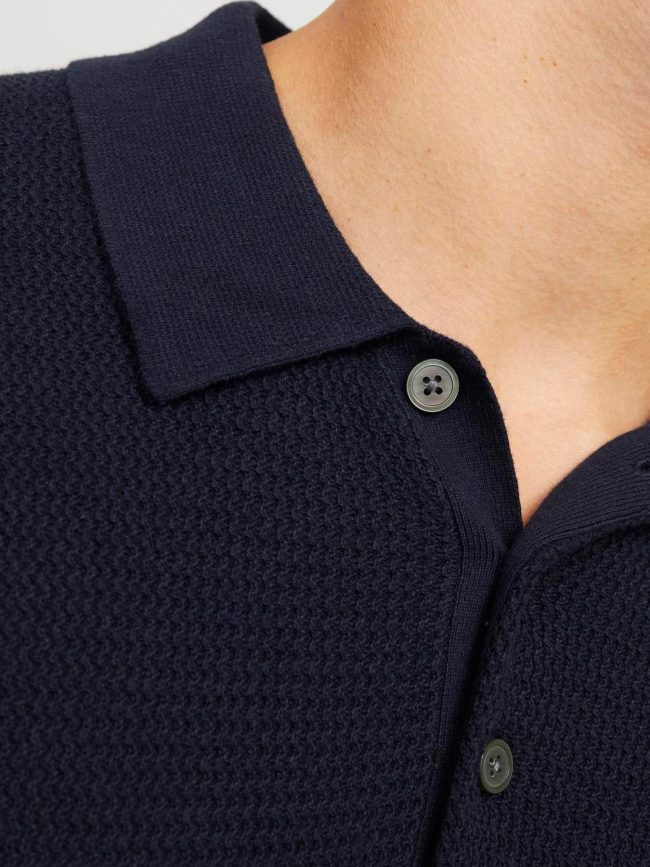 Polo maille cooper bleu marine homme - Jack & Jones