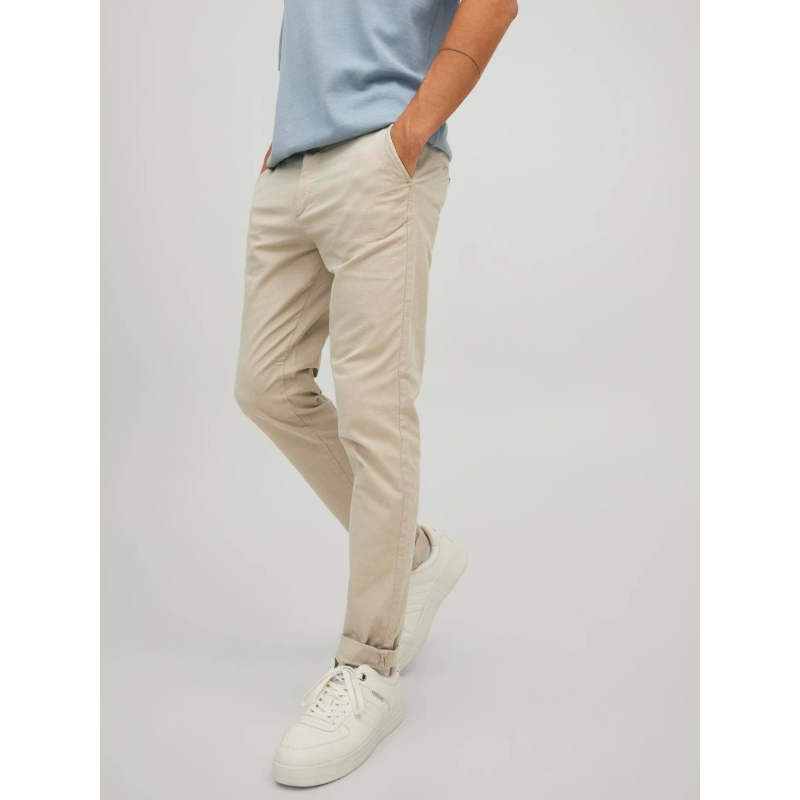 Pantalon chino slim fit jpstmarco gris clair homme - Jack & Jones