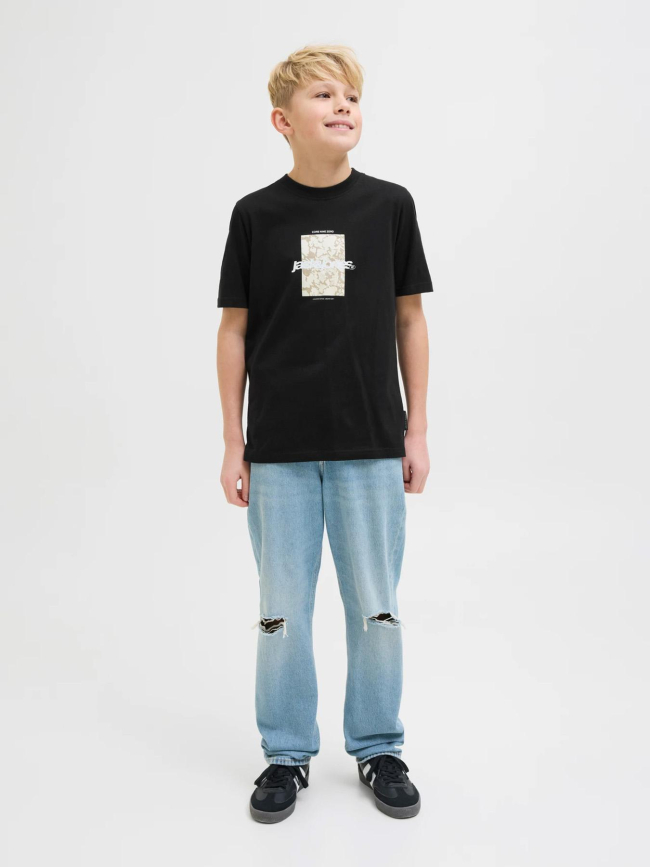 T-shirt tarmac camo noir garçon - Jack & Jones