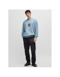 Sweat oversize RB avec logo en carbone bleu homme - Hugo
