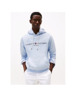 Sweat à capuche logo bleu clair homme - Tommy Hilfiger