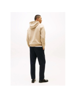 Sweat à capuche logo beige homme - Tommy Hilfiger