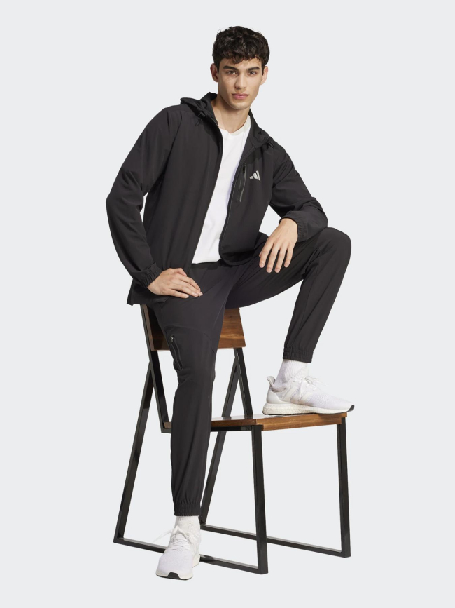 Veste mi-saison zippée à capuche noir homme - Adidas