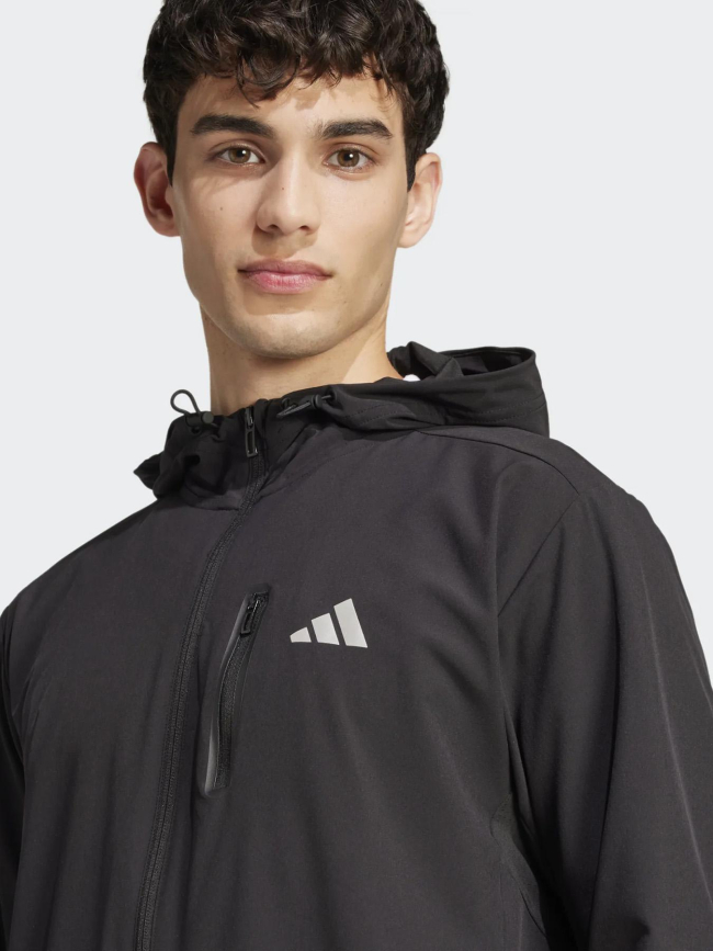 Veste mi-saison zippée à capuche noir homme - Adidas