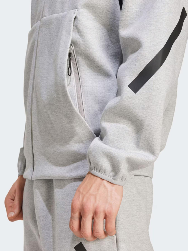 Sweat à capuche Z.N.E gris homme - Adidas