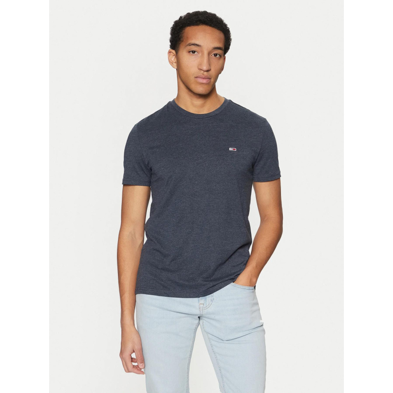 T-shirt slim jaspe bleu marine homme - Tommy Jeans