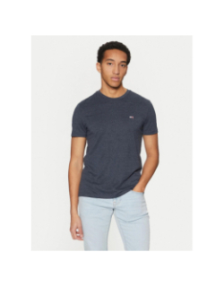 T-shirt slim jaspe bleu marine homme - Tommy Jeans