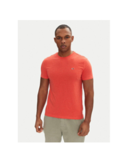 T-shirt uni slim jaspe corail homme - Tommy Jeans