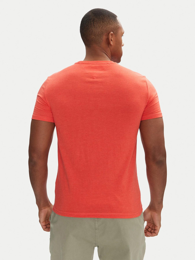 T-shirt uni slim jaspe corail homme - Tommy Jeans