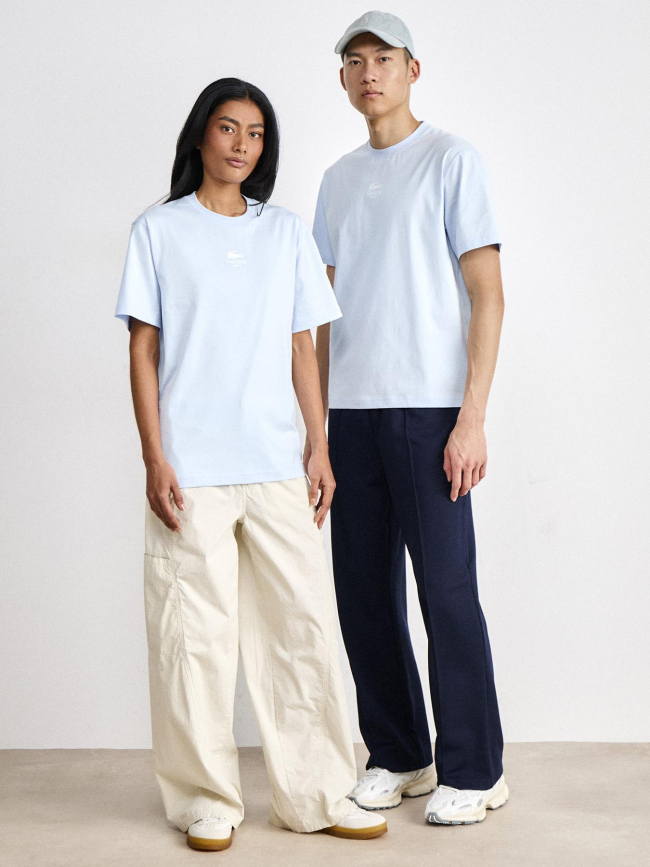 T-shirt à petit imprimé signature bleu adulte - Lacoste