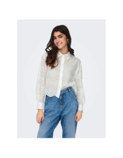 Chemise crop ajourée valais blanc femme - Only