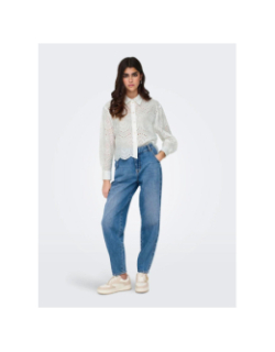 Chemise crop ajourée valais blanc femme - Only
