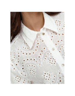 Chemise crop ajourée valais blanc femme - Only