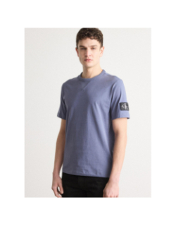 T-shirt badge regular bleu gris homme - Calvin Klein Jeans
