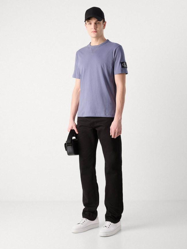 T-shirt badge regular bleu gris homme - Calvin Klein Jeans