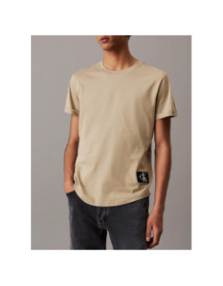 T-shirt en coton avec insigne kaki homme - Calvin Klein Jeans